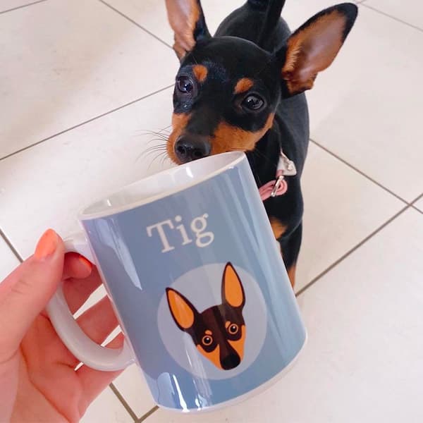 Personalised Mug with Tig's name and icon