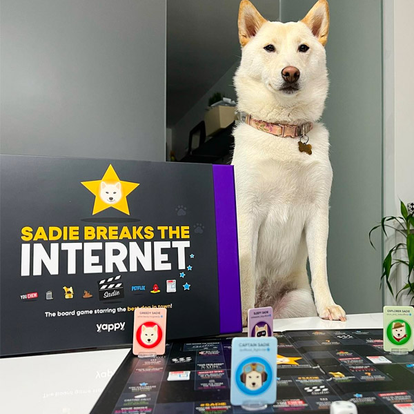 Sadie with her Personalised Breaks The Internet Board Game
