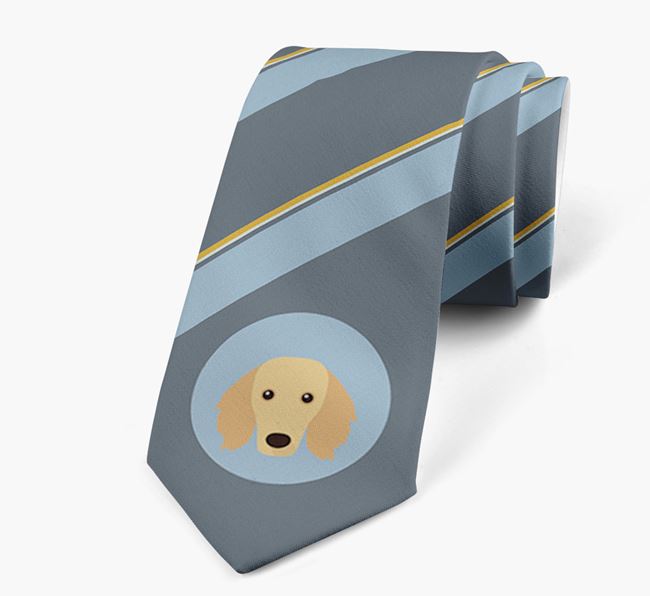 Neck Tie with Stripes and Dachshund Icon
