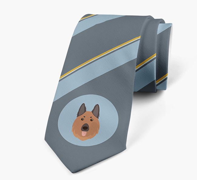 Neck Tie with Stripes and German Shepherd Icon