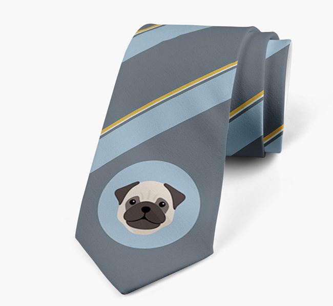 Neck Tie with Stripes and Dog Icon