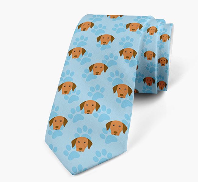 Paw Print Design Neck Tie with Dog Icons