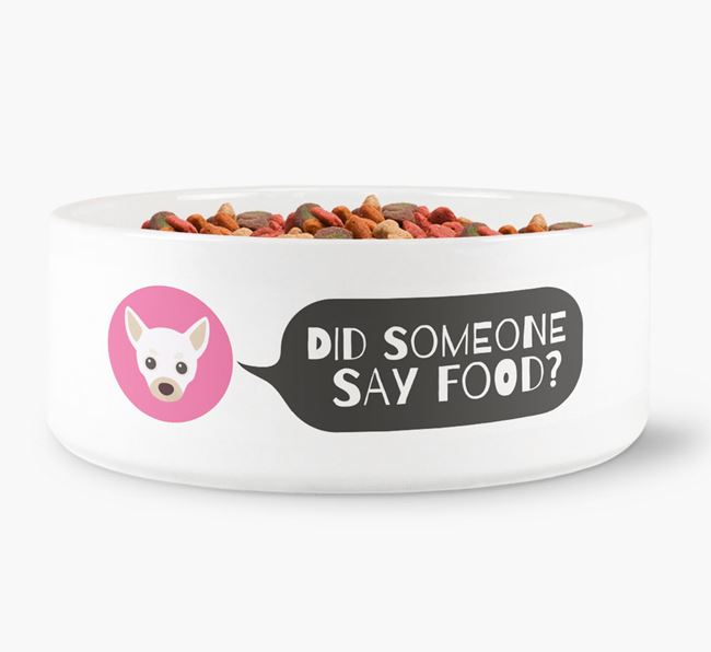 'Did someone say food?' Dog Bowl for your Chihuahua