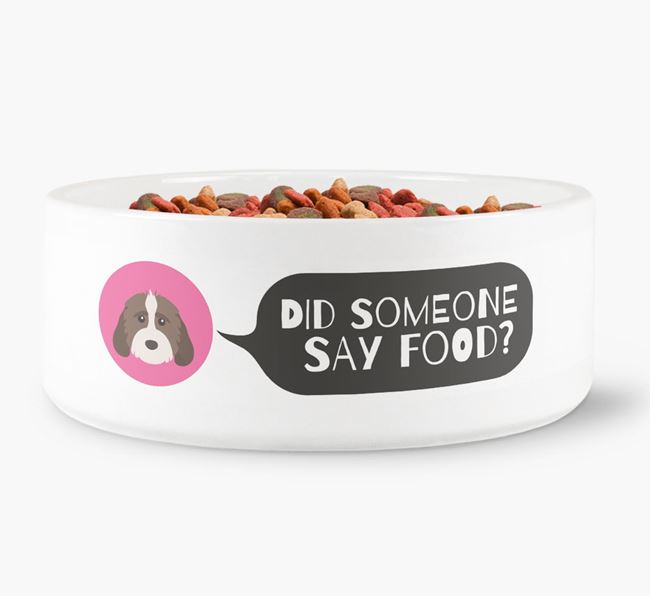 'Did someone say food?' Dog Bowl for your Cockapoo