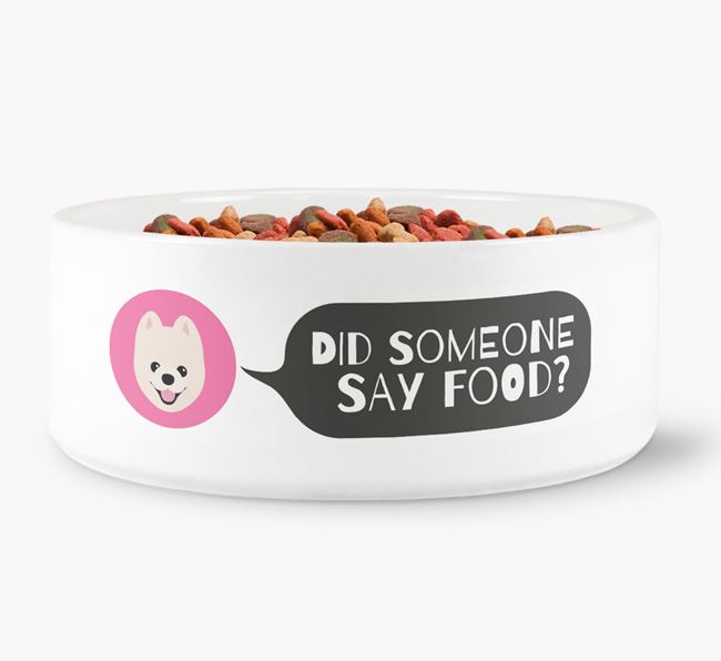 'Did someone say food?' Dog Bowl for your Pomeranian