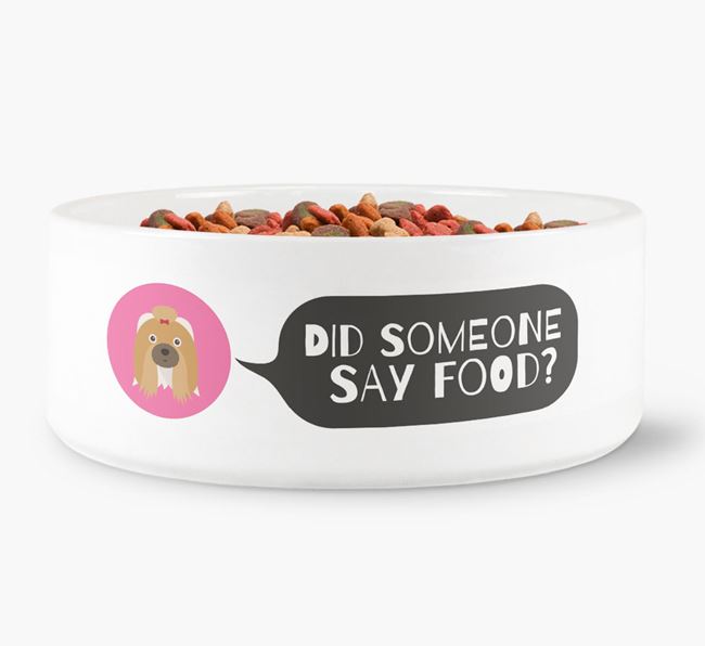 'Did someone say food?' Dog Bowl for your Shih Tzu