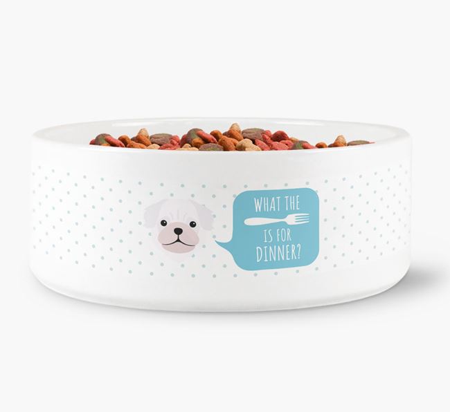 'What's for dinner?' Dog Bowl for your Pug