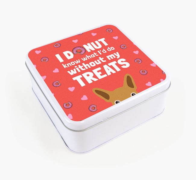 'You donut know how much I love treats' Square Tin with French Bulldog Icon