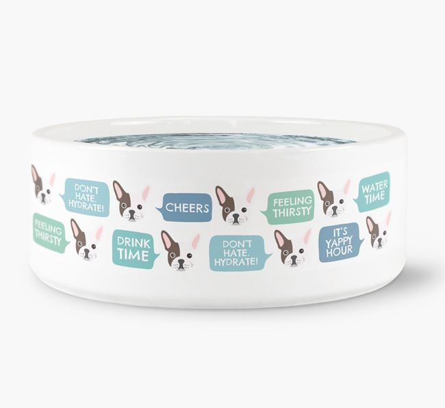 Speech Bubble Dog Water Bowl for your French Bulldog