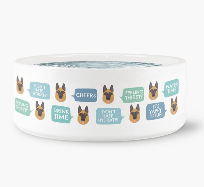 Speech Bubble Dog Water Bowl for your German Shepherd