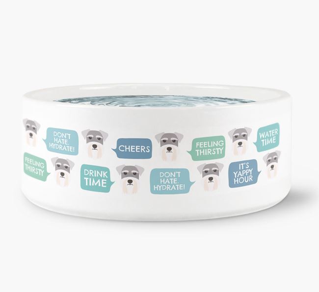 Speech Bubble Dog Water Bowl for your Schnauzer
