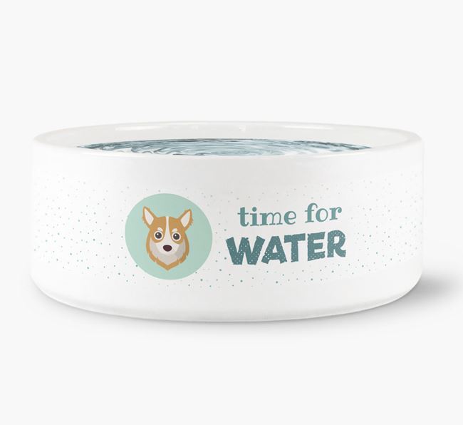 'Time for Water' Dog Bowl with Chihuahua Icon