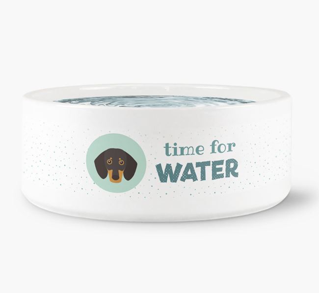 'Time for Water' Dog Bowl with Dog Icon