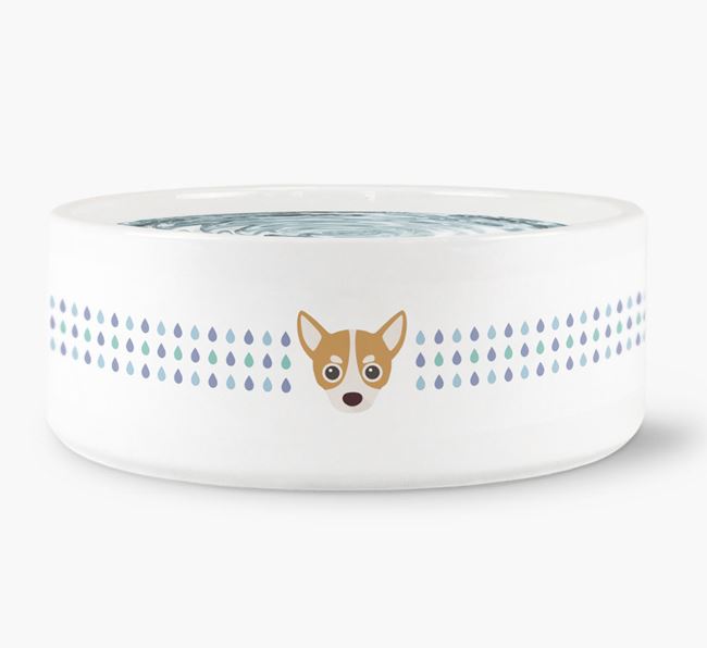 Droplets Water Bowl with Chihuahua Icon