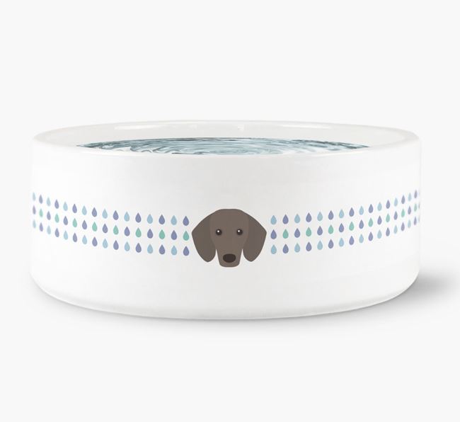 Droplets Water Bowl with Dachshund Icon