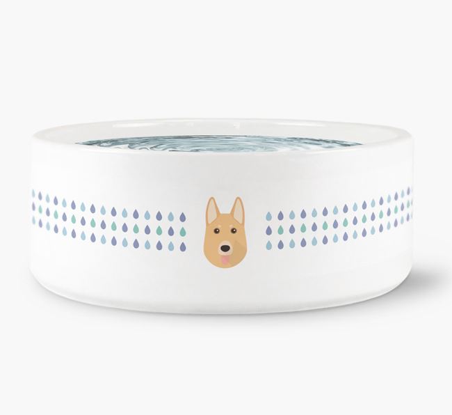 Droplets Water Bowl with German Shepherd Icon