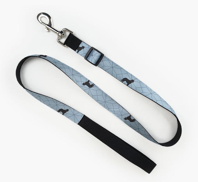 Fabric Lead with Geometric Pattern and American Pit Bull Terrier Icon
