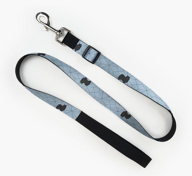 Fabric Lead with Geometric Pattern and Pomeranian Icon