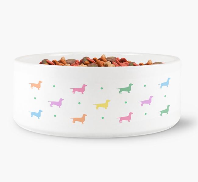 Dachshund Silhouettes Dog Bowl