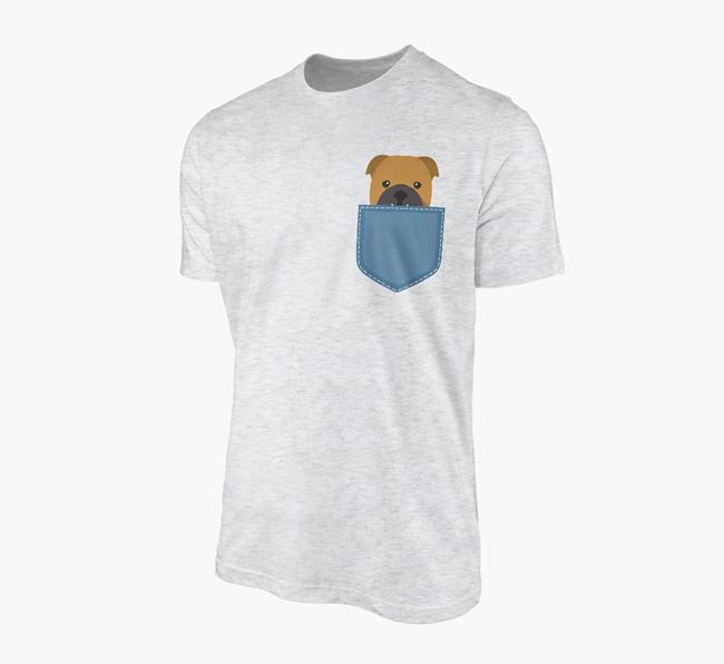 English Bulldog Icon in Pocket Adult T-Shirt