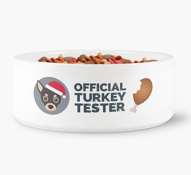 'Official Turkey Tester' - Personalised Dog Bowl for your Chihuahua