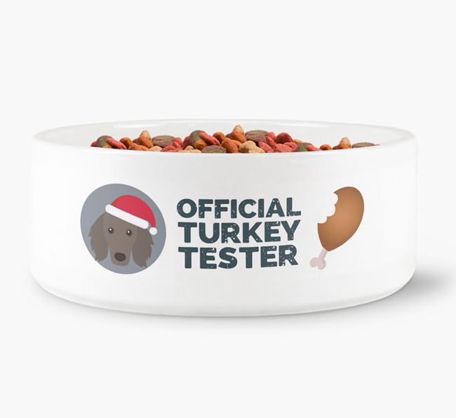 'Official Turkey Tester' - Personalised Dog Bowl for your Dachshund