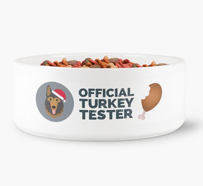 'Official Turkey Tester' - Personalised Dog Bowl for your German Shepherd