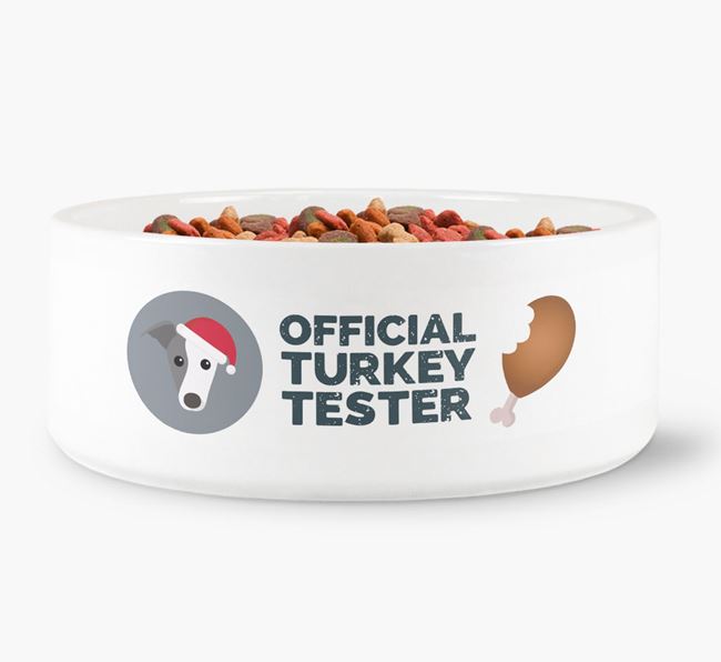 'Official Turkey Tester' - Personalised Dog Bowl for your Greyhound