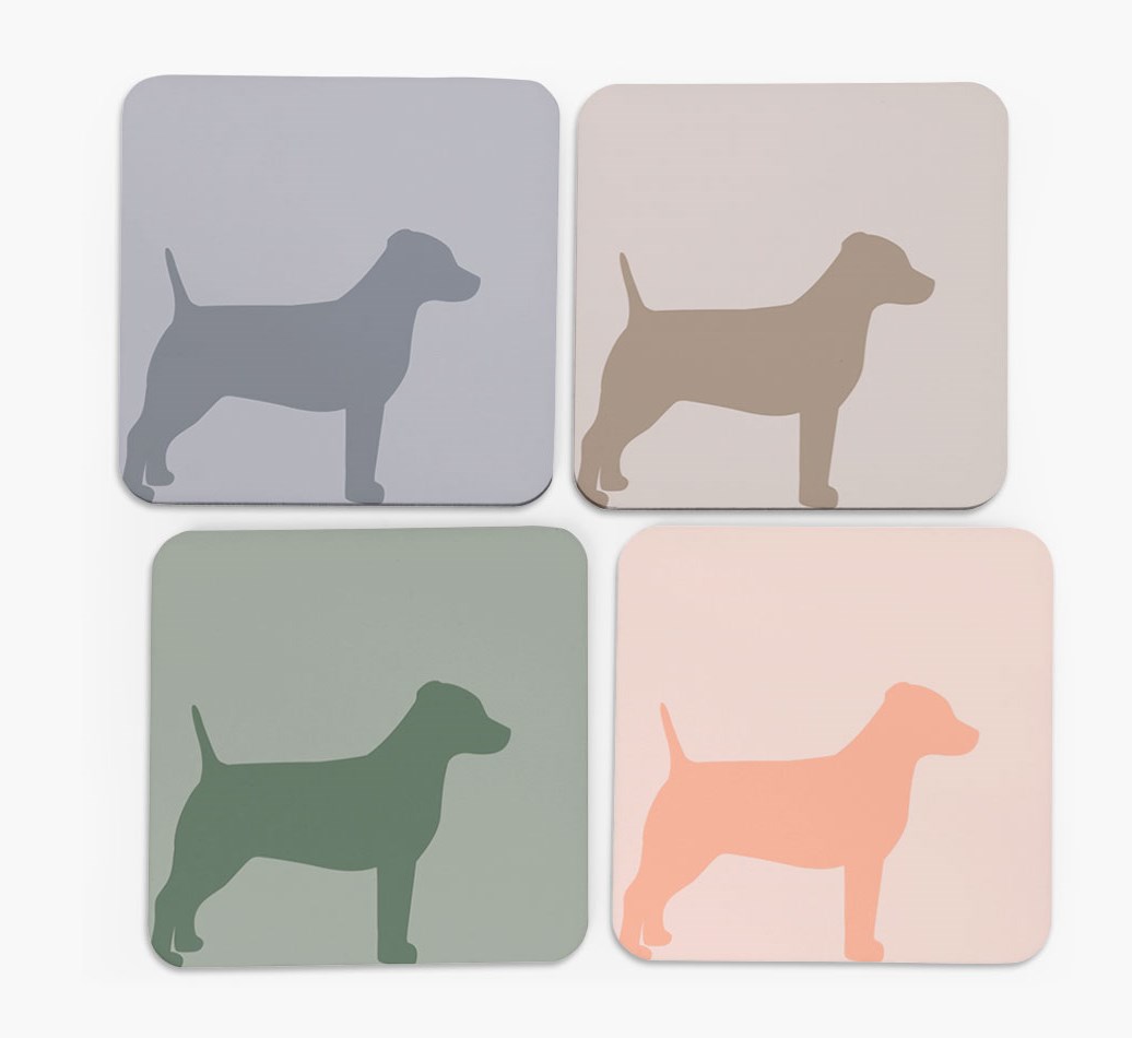 Dog Silhouette Coasters front view of four 
