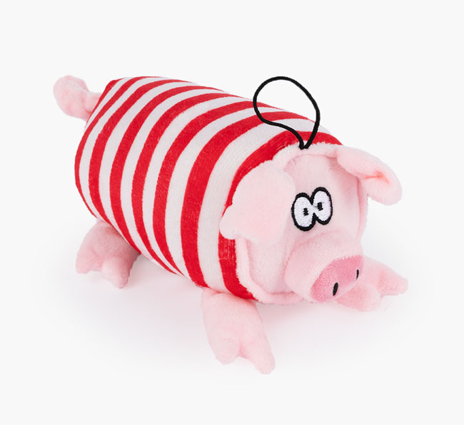 Pig in a blanket dog toy