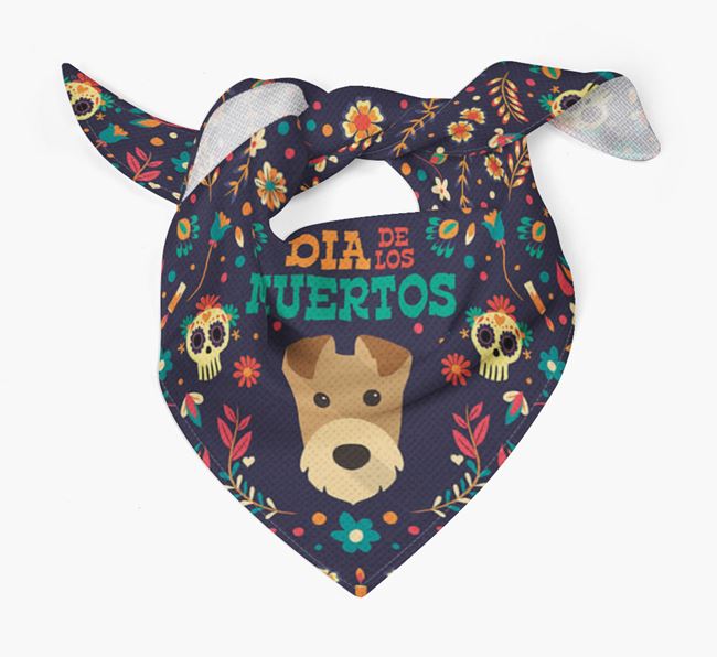 'Dia De Los Muertos' - Personalized Airedale Terrier Bandana