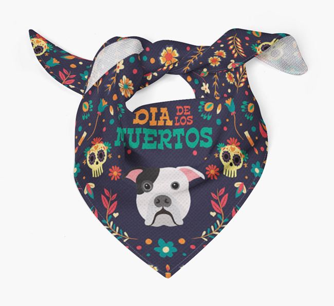'Dia De Los Muertos' - Personalized American Bulldog Bandana