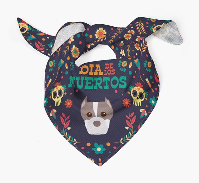 'Dia De Los Muertos' - Personalized American Staffordshire Terrier Bandana