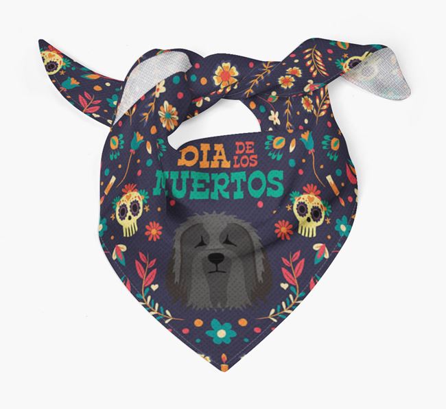 'Dia De Los Muertos' - Personalized Bearded Collie Bandana