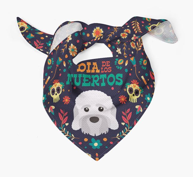 'Dia De Los Muertos' - Personalized Dandie Dinmont Terrier Bandana