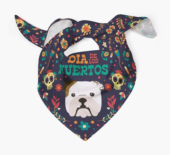 'Dia De Los Muertos' - Personalized English Bulldog Bandana