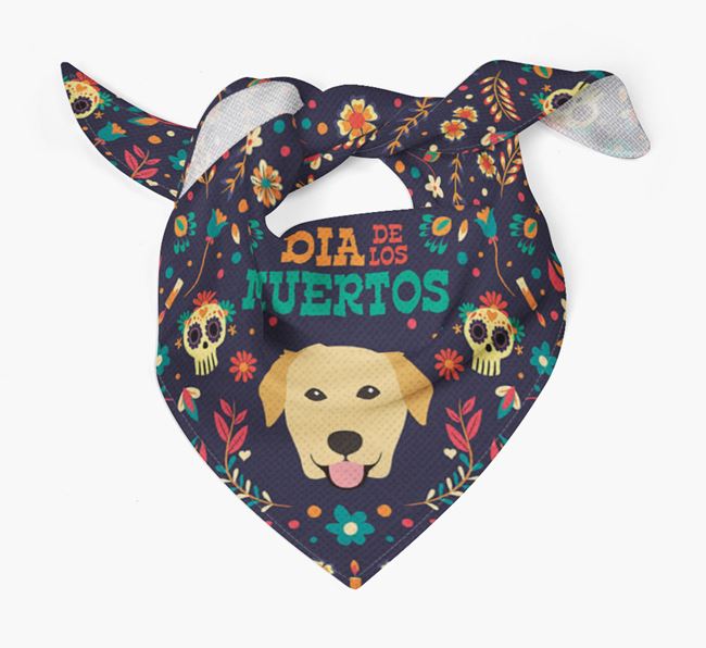 'Dia De Los Muertos' - Personalized Golden Labrador Bandana