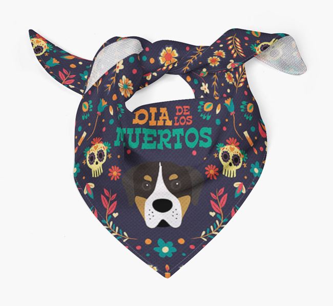 'Dia De Los Muertos' - Personalized Greater Swiss Mountain Dog Bandana