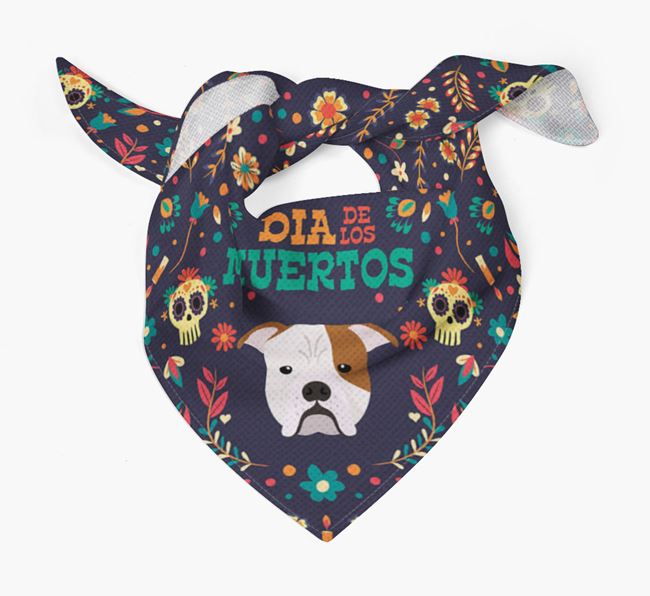 'Dia De Los Muertos' - Personalized Johnson American Bulldog Bandana