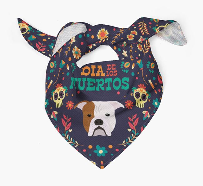 'Dia De Los Muertos' - Personalized Johnson American Bulldog Bandana