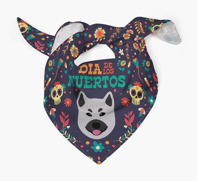 'Dia De Los Muertos' - Personalized Norwegian Elkhound Bandana