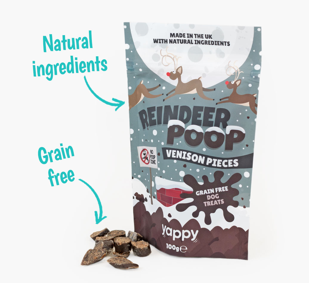 Reindeer Poop Dog Treats for your Dog - front view