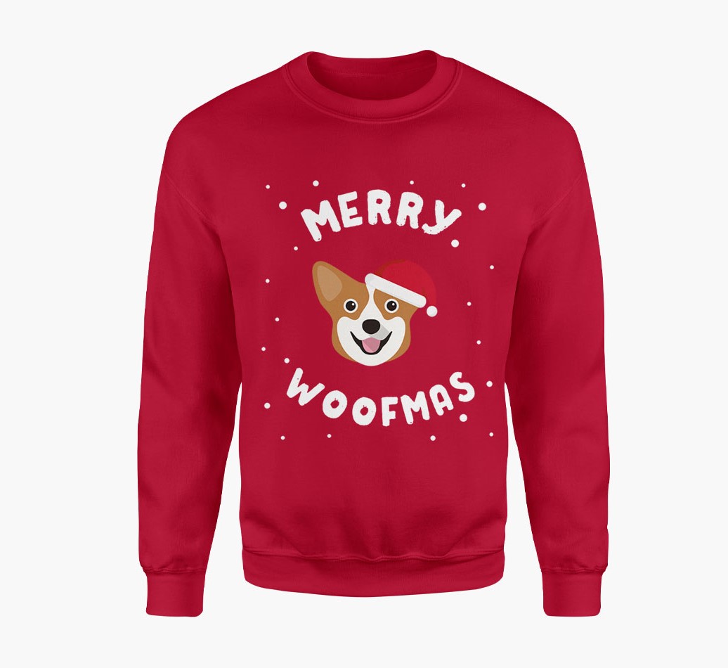 'Merry Woofmas' Adult Jumper with Corgi Icon
