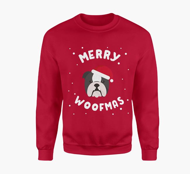 'Merry Woofmas' - Personalised English Bulldog Jumper