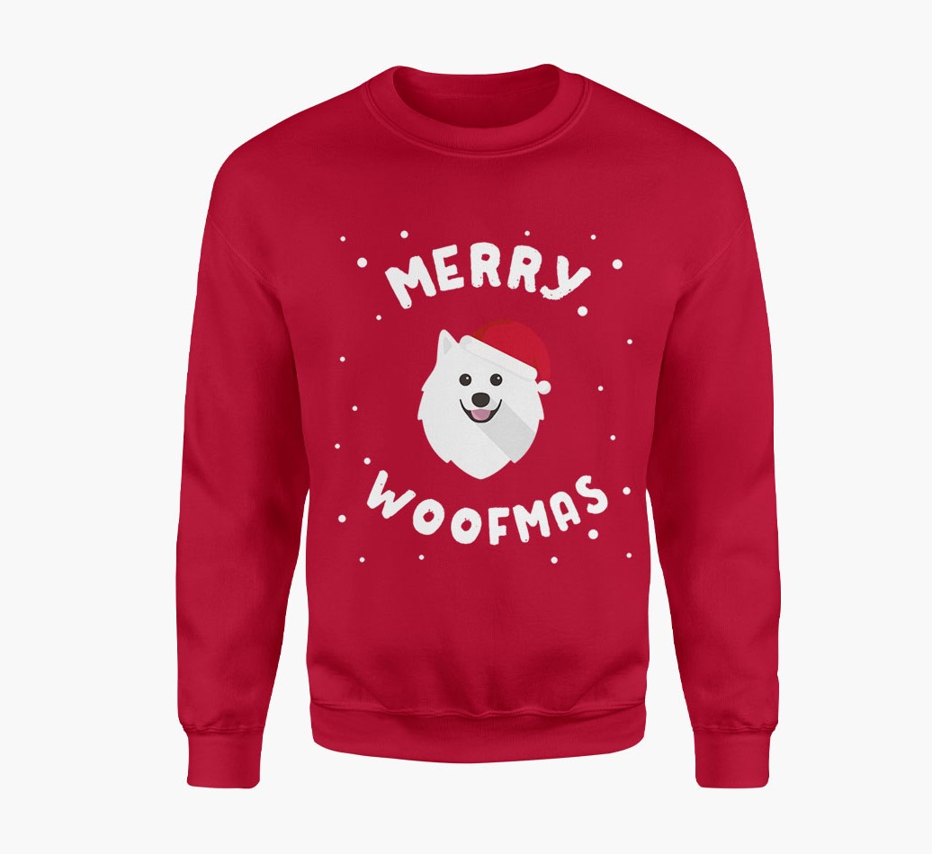 'Merry Woofmas' Adult Jumper with Pomeranian Icon