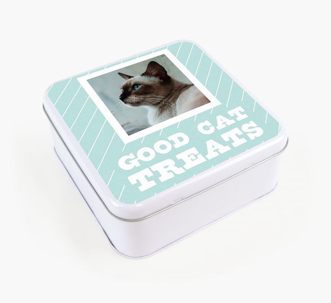 'Good Cat Treats' - Personalised Siamese Photo Treat Tin