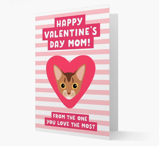 'Happy Valentine's Day Mom' - Personalized Cat Card