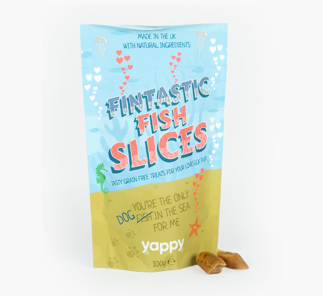 Fish Slices Dog Treats for your Dog} - front view