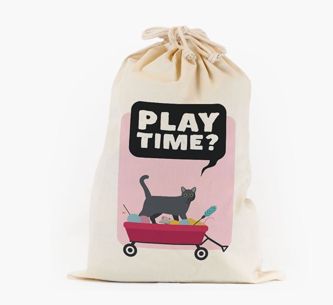 'Play Time?' - Personalised Toy Sack with Korat Icon 