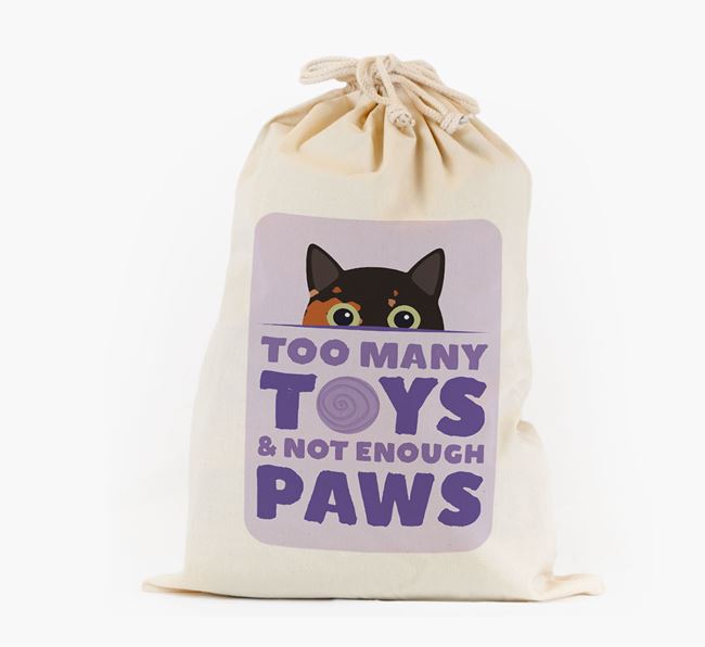 'Too Many Toys' - Personalised Toy Sack with Manx Icon 